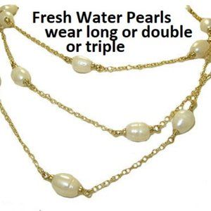 NWT fresh water pearl necklace mx signature